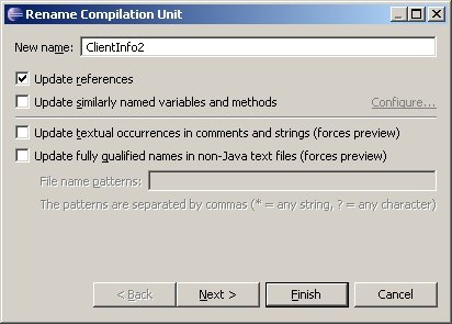 Rename - dialog window